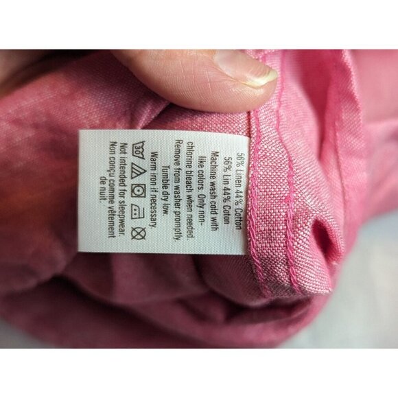 Janie And Jack Boys Size 6 Pinkish/Red Long Sleeve Button Down Linen/Cotto Blend - Picture 10 of 15